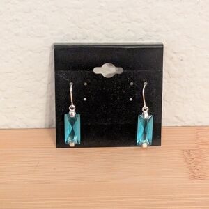 925 Blue Stone Dangle Earrings